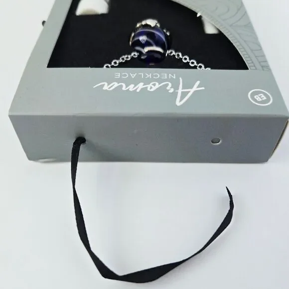 Earthbound Trading Co Aroma Oil Necklace Calm Glass Diffuser Pendant 19" Chain - Picture 5 of 7